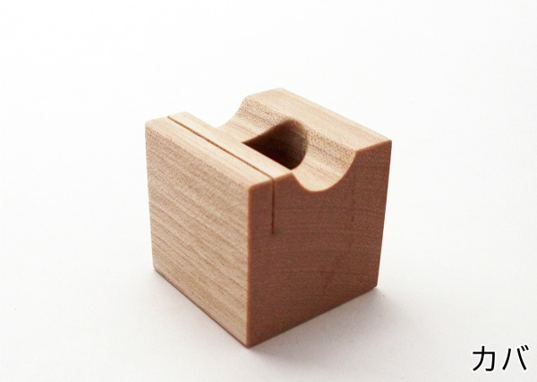 ONE-PEN-STAND（1本用木製ペンスタンド）カバ材 カード・メモスタンドにもなる ペン立て 一本用