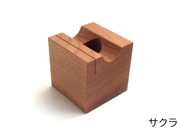 ONE-PEN-STAND（1本用木製ペンスタンド）サクラ材 カード・メモスタンドにもなる ペン立て 一本用