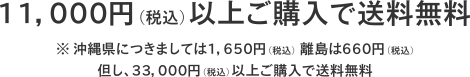 11,000円(税込)以上ご購入で送料無料 ※沖縄県につきましては1,650円(税込) 離島は660円(税込) 但し、33,000円(税込)以上ご購入で送料無料